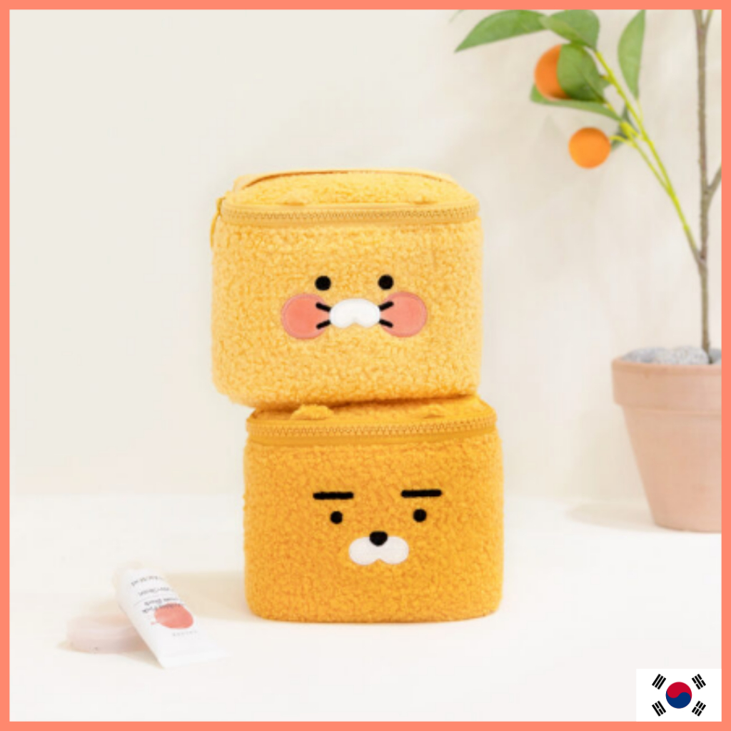 Kakao FRIENDS Boucle Cube pouch Ryan / Choonsik กระเป๋าทรงลูกบาศก์ ขนาดเล็ก