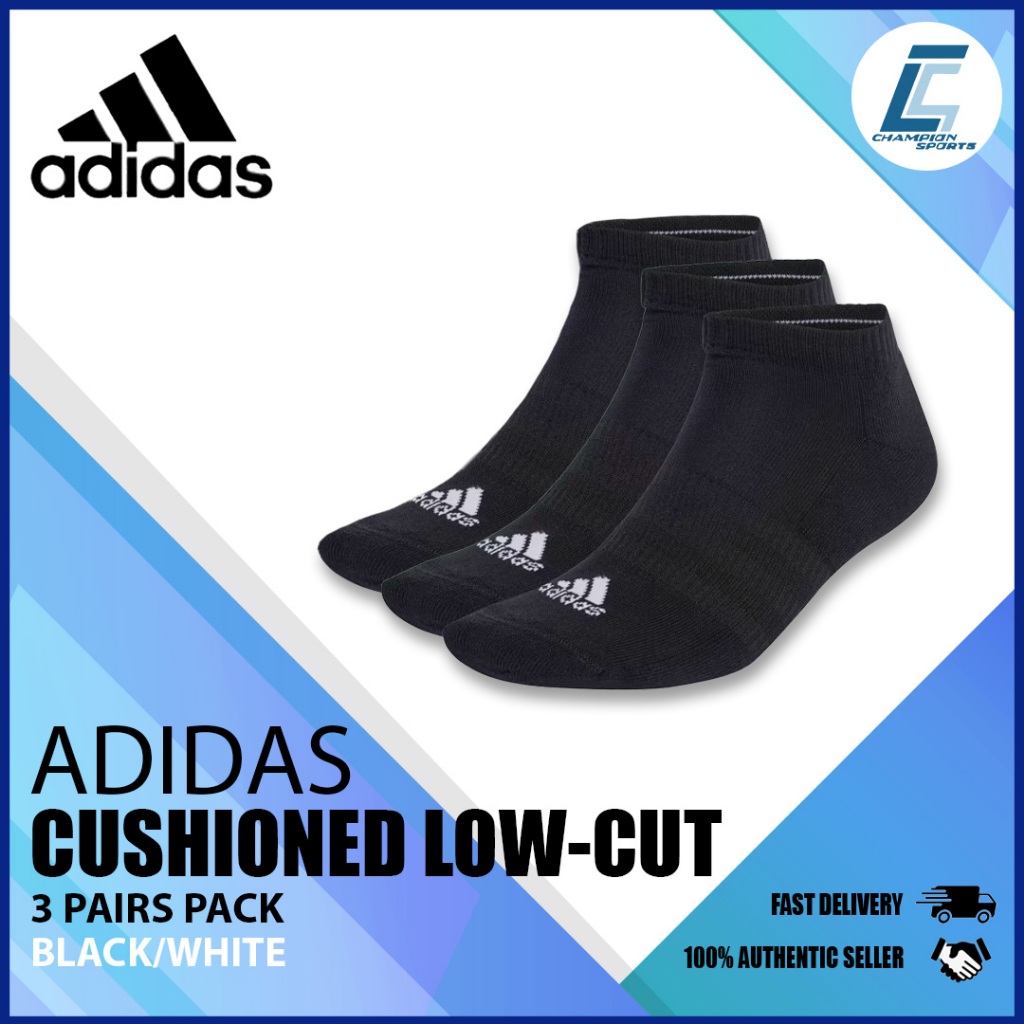 Adidas Cushioned Low-cut Socks 3 คู่ (IC1332) (KK1/RO)