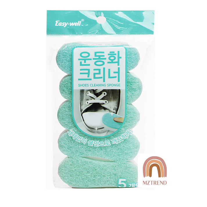 [MZTREND] Easy Well ฟองน้ำทำความสะอาดรองเท้าเกาหลีพร้อมผงซักฟอก 5p