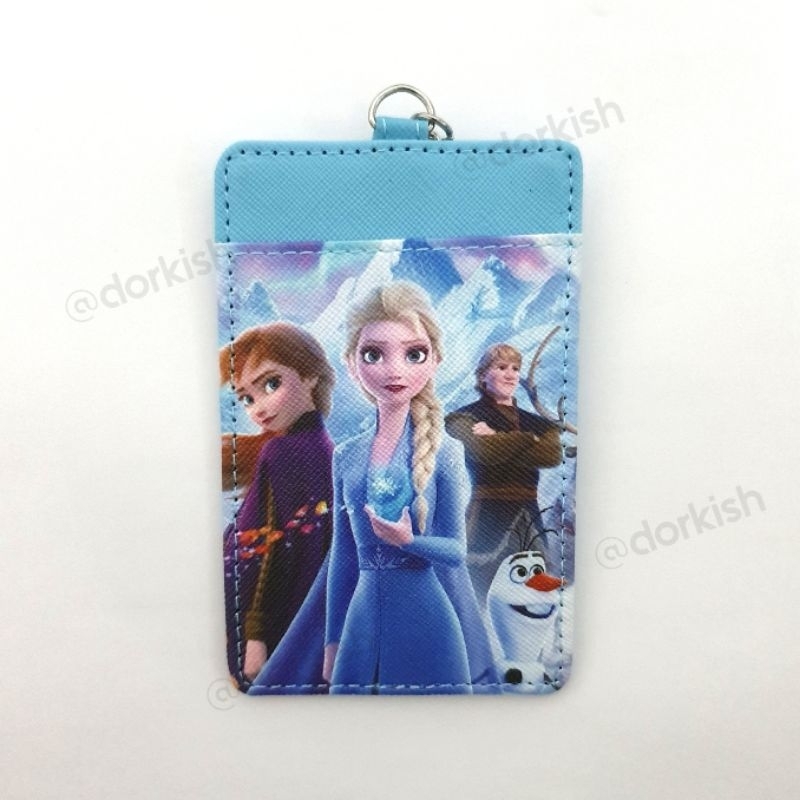 Disney Frozen Elsa Anna Kristoff Sven Olaf Ezlink Card Holder พร้อมพวงกุญแจ