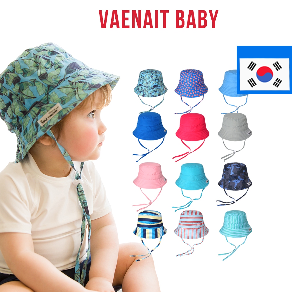 [KOREA Vaenait BABY] หมวกกันแดด UPF 50+ ระบายอากาศ ปรับได้ พร้อมสายคล้องคาง สําหรับเด็กทุกเพศ