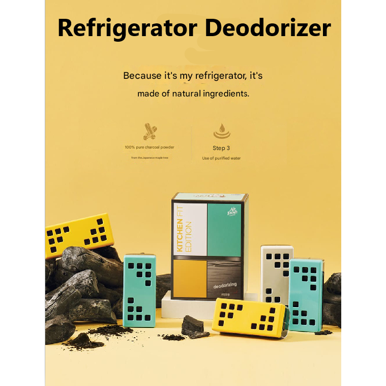 [ Korea ] Air Fresh Kitchen Fit เครื่องกําจัดกลิ่นตู้เย็น 6p, 330g