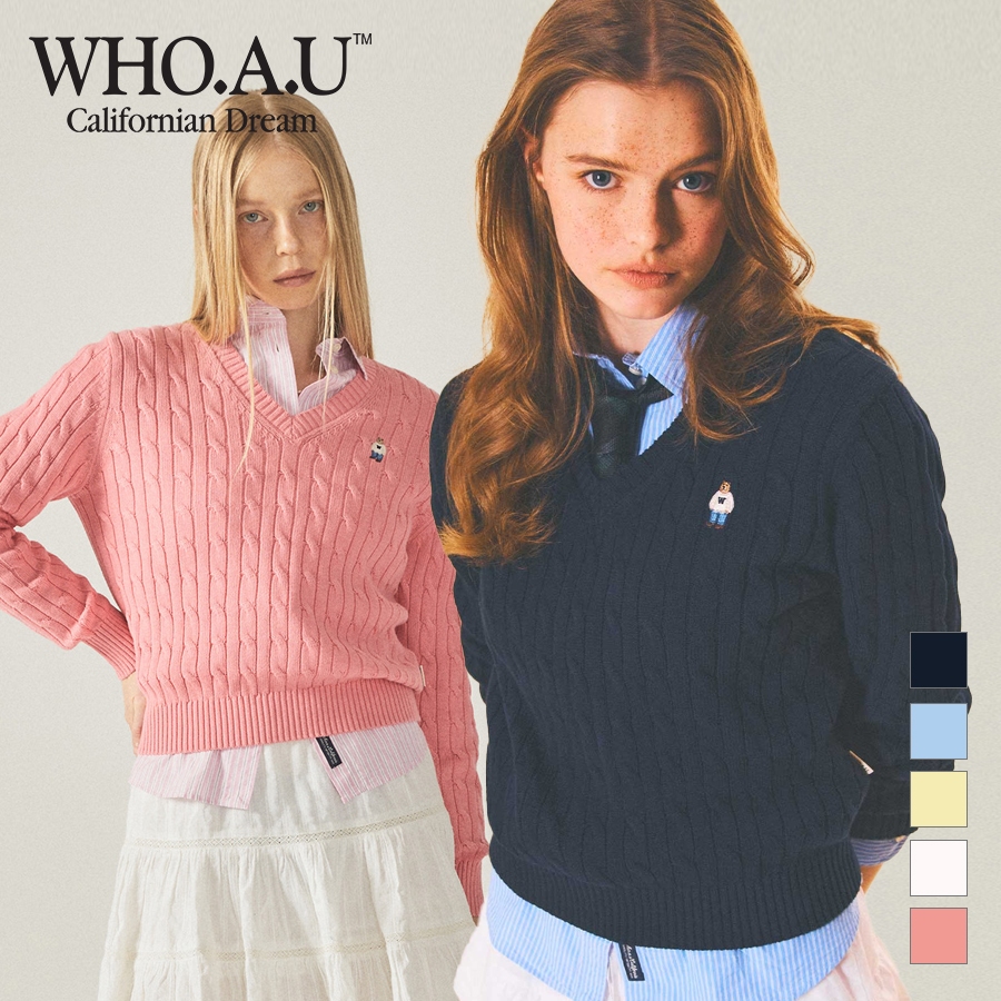 [WHO.AU] เสื้อสเวตเตอร์คอวี Steve | Whkaf1104f