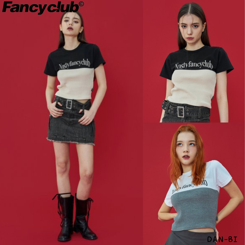 [NastyFancyClub] Tube TOP MIX slim TEE / 2COLOR / FREE SIZE / สินค้าเกาหลี / ทําให้ร่างกายของคุณผอม