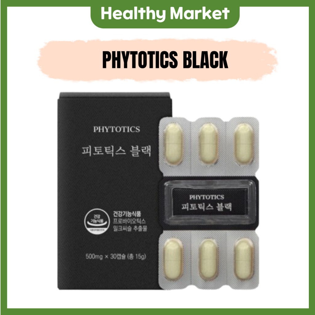 Phytotics Black 30 แคปซูล นม Thistle โพรไบโอติก บํารุงตับ lm1016 โปรไบโอติก วิตามิน Hovenia dulcis taurine silymarin