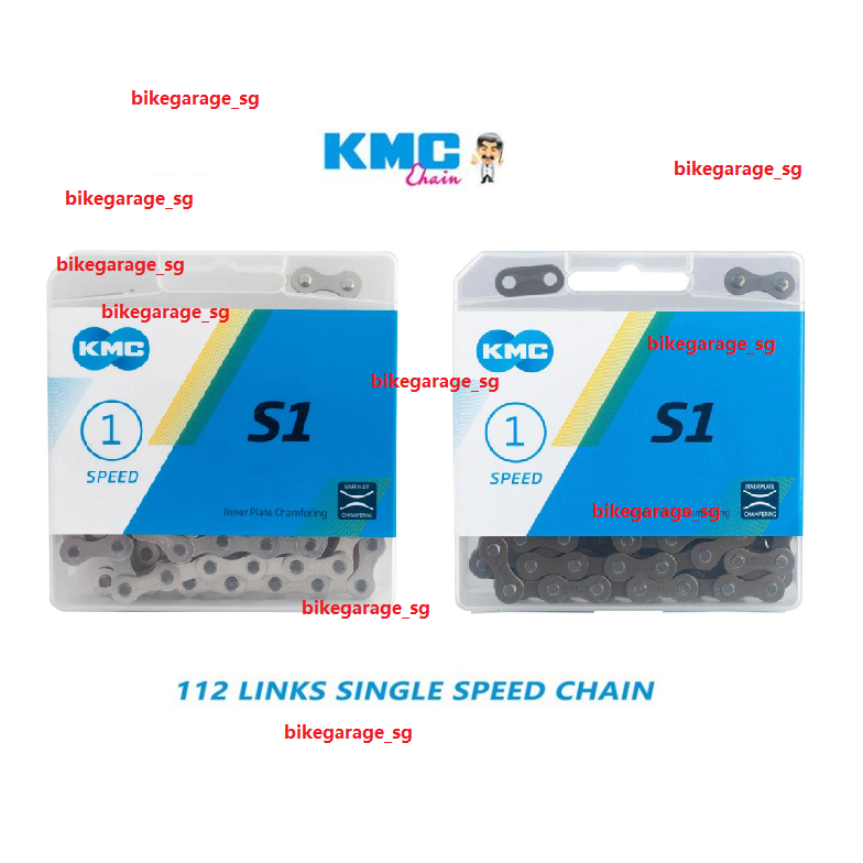 [ผู้ขาย SG] KMC จักรยาน MTB Chain S1 เกียร์คงที่ความเร็วเดี่ยวจักรยาน 112L E-Bike JiMove Eco Drive C