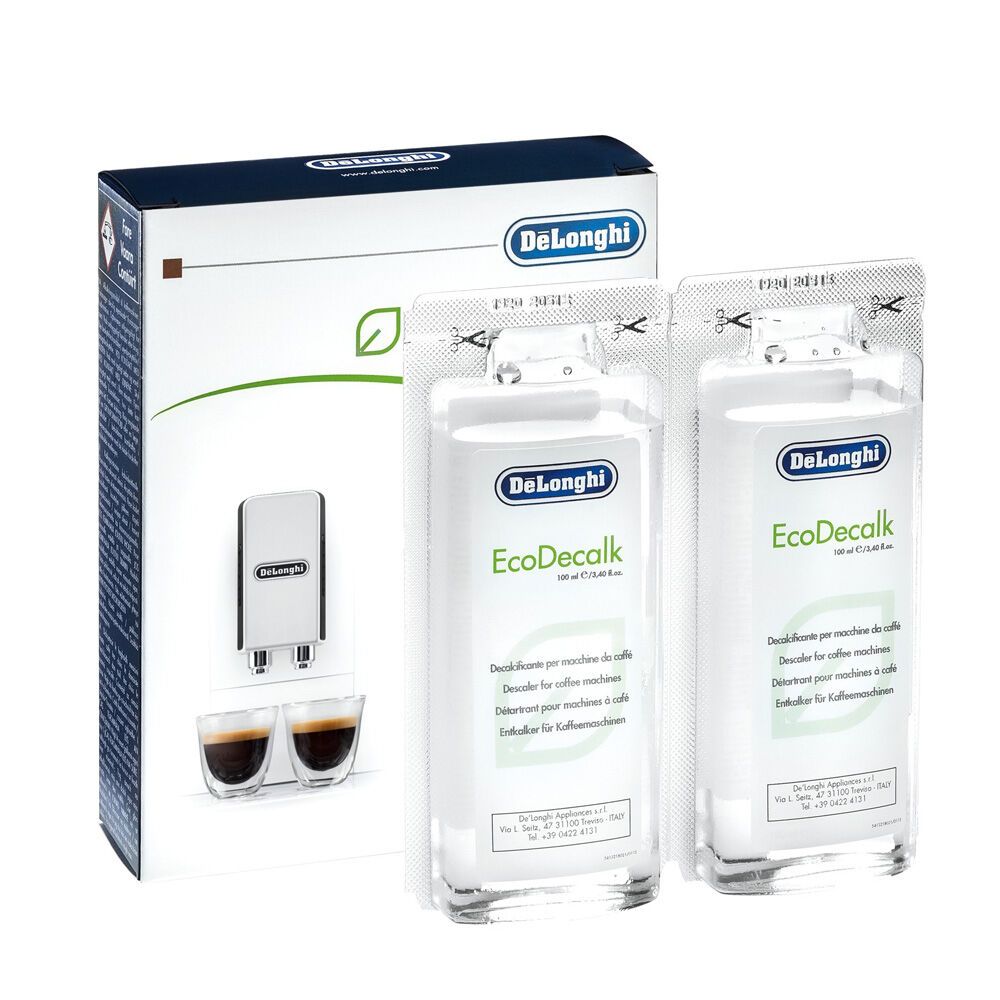 Delonghi EcoDecalk Descaler Universal Descaler Solution เครื่องชงกาแฟและเอสเพรสโซ, 100ml/แพ็ค