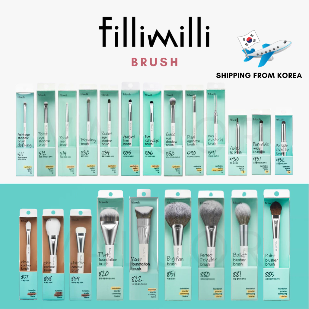 [Fillimilli] จัดส่งจากเกาหลี 🇰🇷✈️ Make Up Brush, Eyeshadow, Eye Make Up Brush, Brow & Eyelash, Base Make Up, Blush Foundation