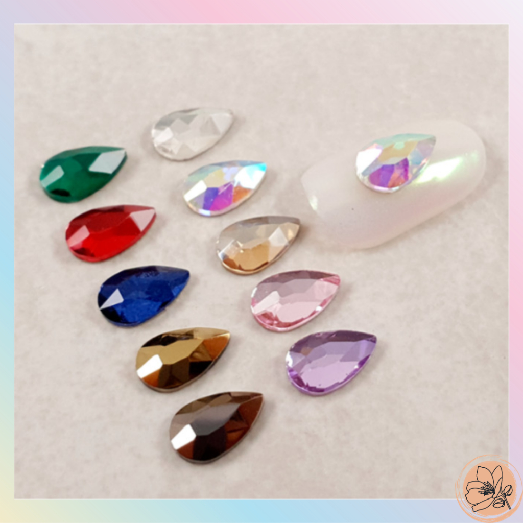 Waterdrop Plain Stone 10p Drop Nail Material