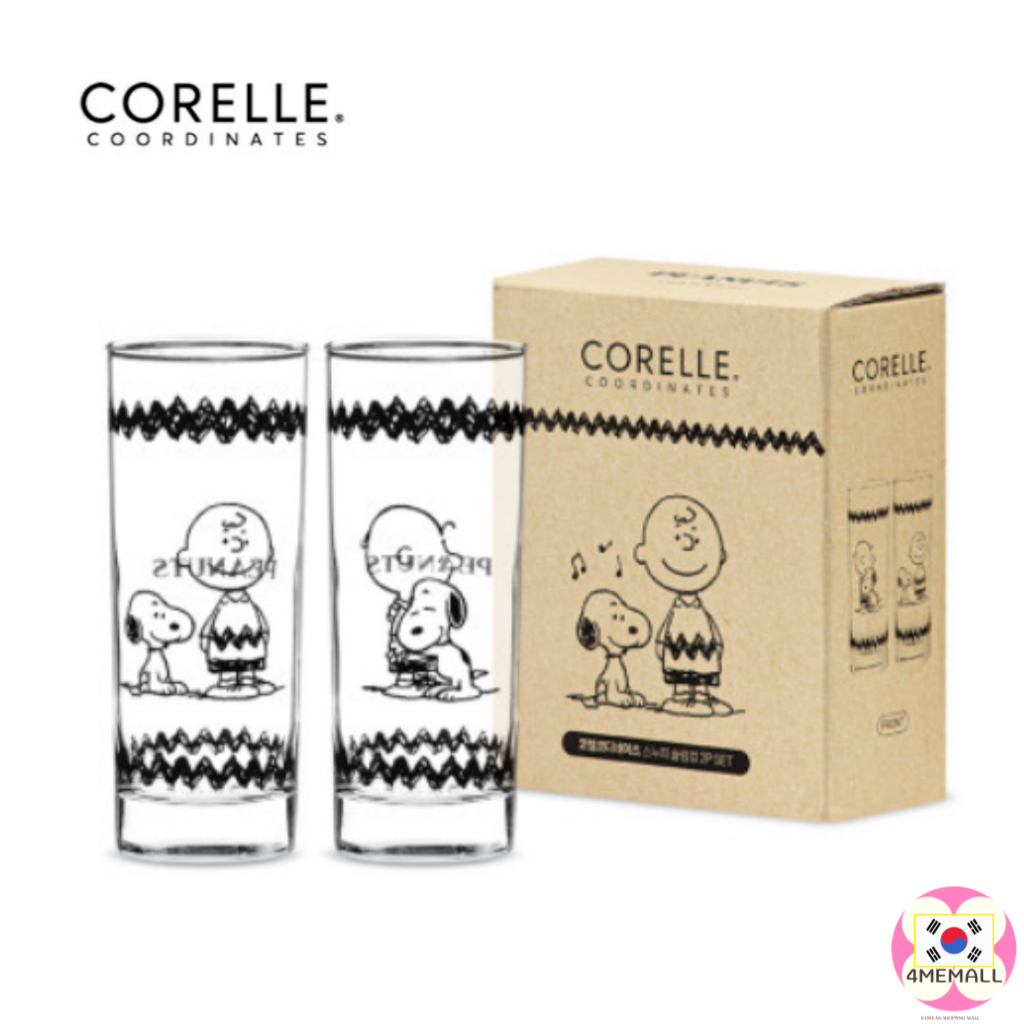 Corelle COORDINATES Snoopy &amp; Charlie Slim Cup 2P ของขวัญ 300 มล.
