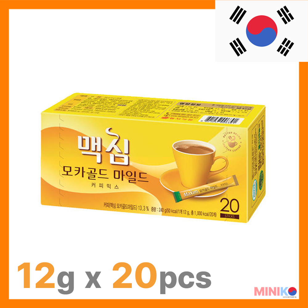Maxim Mocha Gold Mild Coffee Mix (กาแฟสําเร็จรูป โคเรีย 3-in-1) 20 ชิ้น / 100 ชิ้น / อ่อน 100 ชิ้น