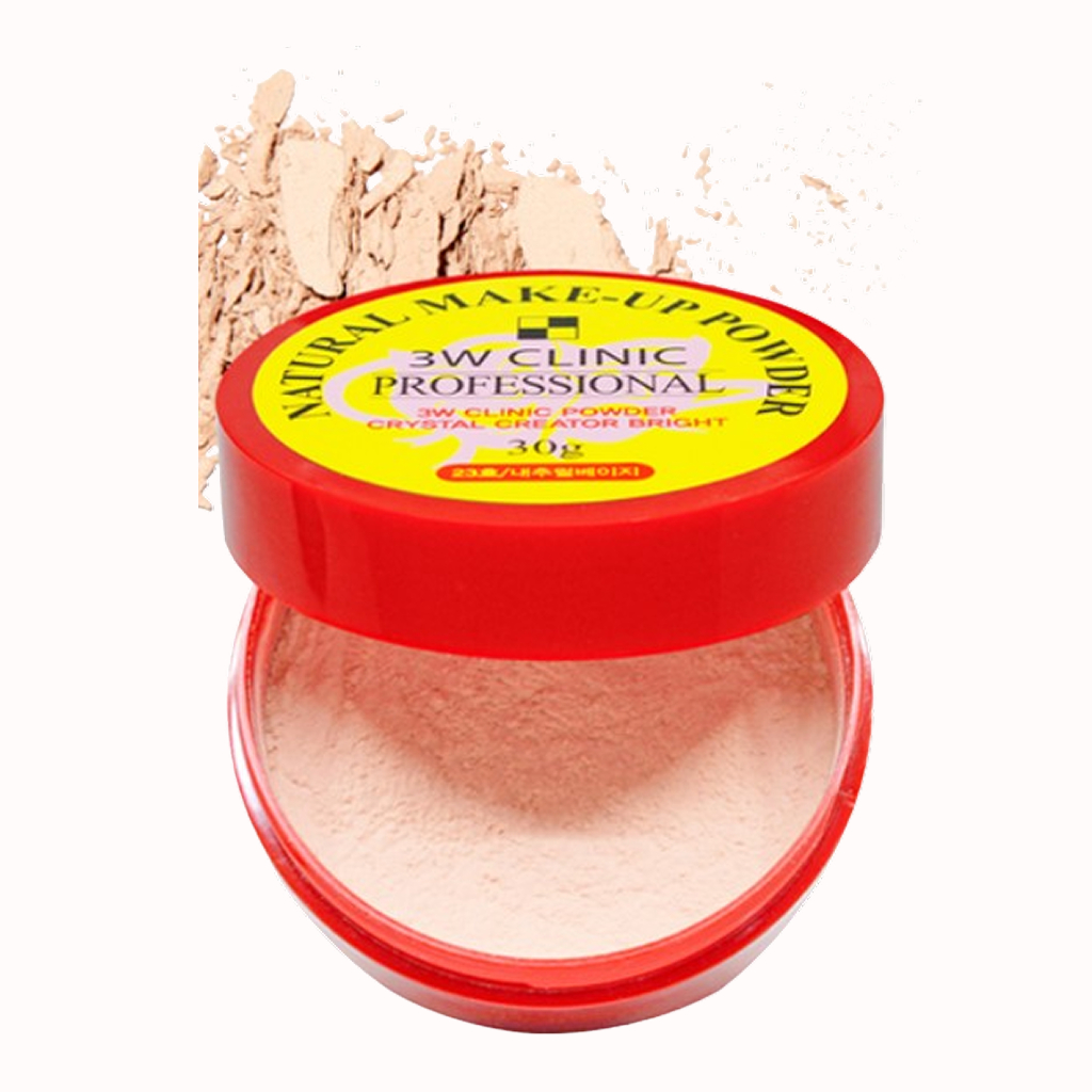 3w CLINIC Natural Makeup Powder 30g, No. 21 Light Beige ,23 Natural Beige, 1 ชิ้น