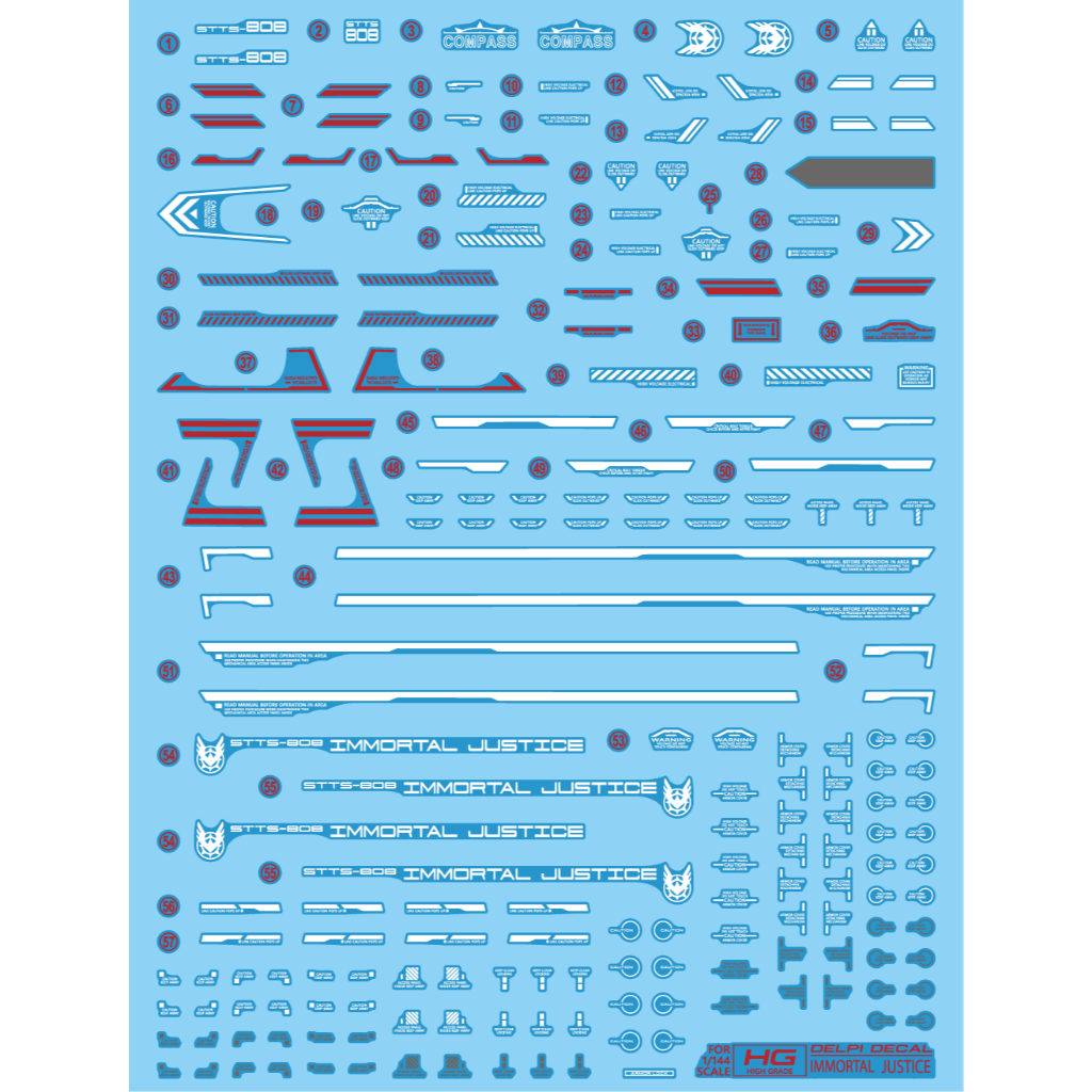 DELPI DECAL HG IMMORTAL JUSTICE WATER DECAL
