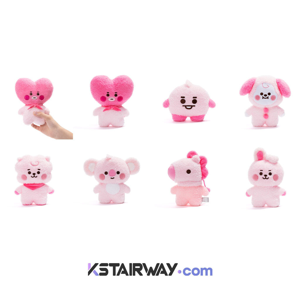 [Kstairway] Bt21 พวงกุญแจ ตุ๊กตามาสคอต สีชมพู สีม่วง สไตล์ญี่ปุ่น