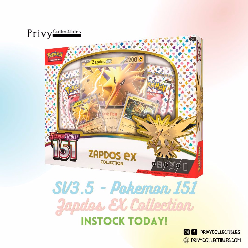 Pokémon TCG: SV3.5 - Pokemon 151 Zapdos Ex Collection Box