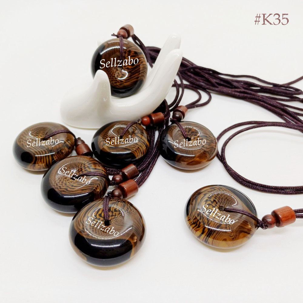 K35/ K36/ K37 Tribal สีน้ําตาลสันติภาพหัวเข็มขัดจี้สร้อยคอสายคล้องคอ Tribes HaiLiu ปรับ安扣项链绳 Kalun S