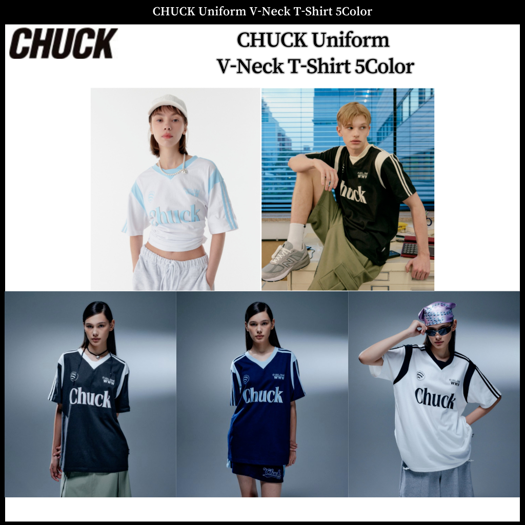 Chuck เสื้อยืดคอวี เครื่องแบบ 5 สี