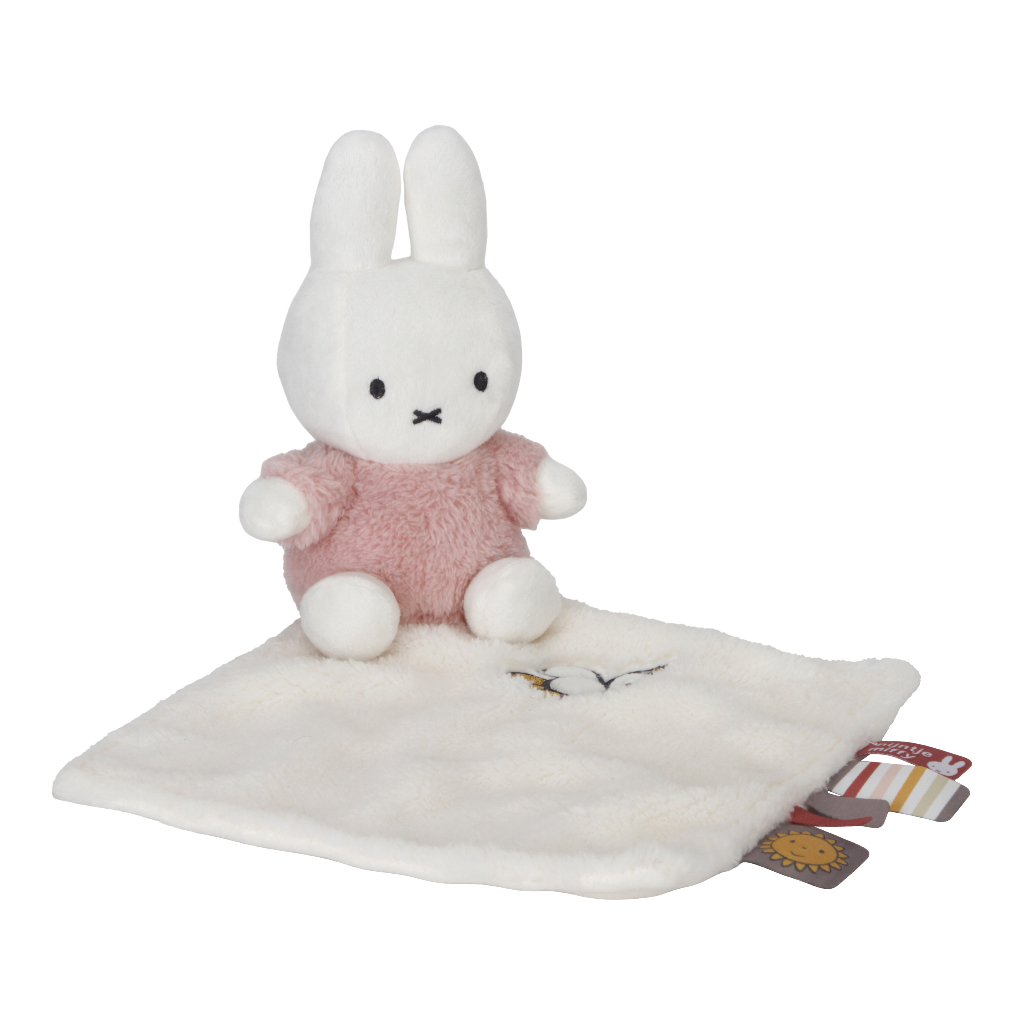 Miffy Cuddle Cloth สีชมพูฟู ได้รับอนุญาต Miffy Nijntje โดย Dick Bruna เนเธอร์แลนด์