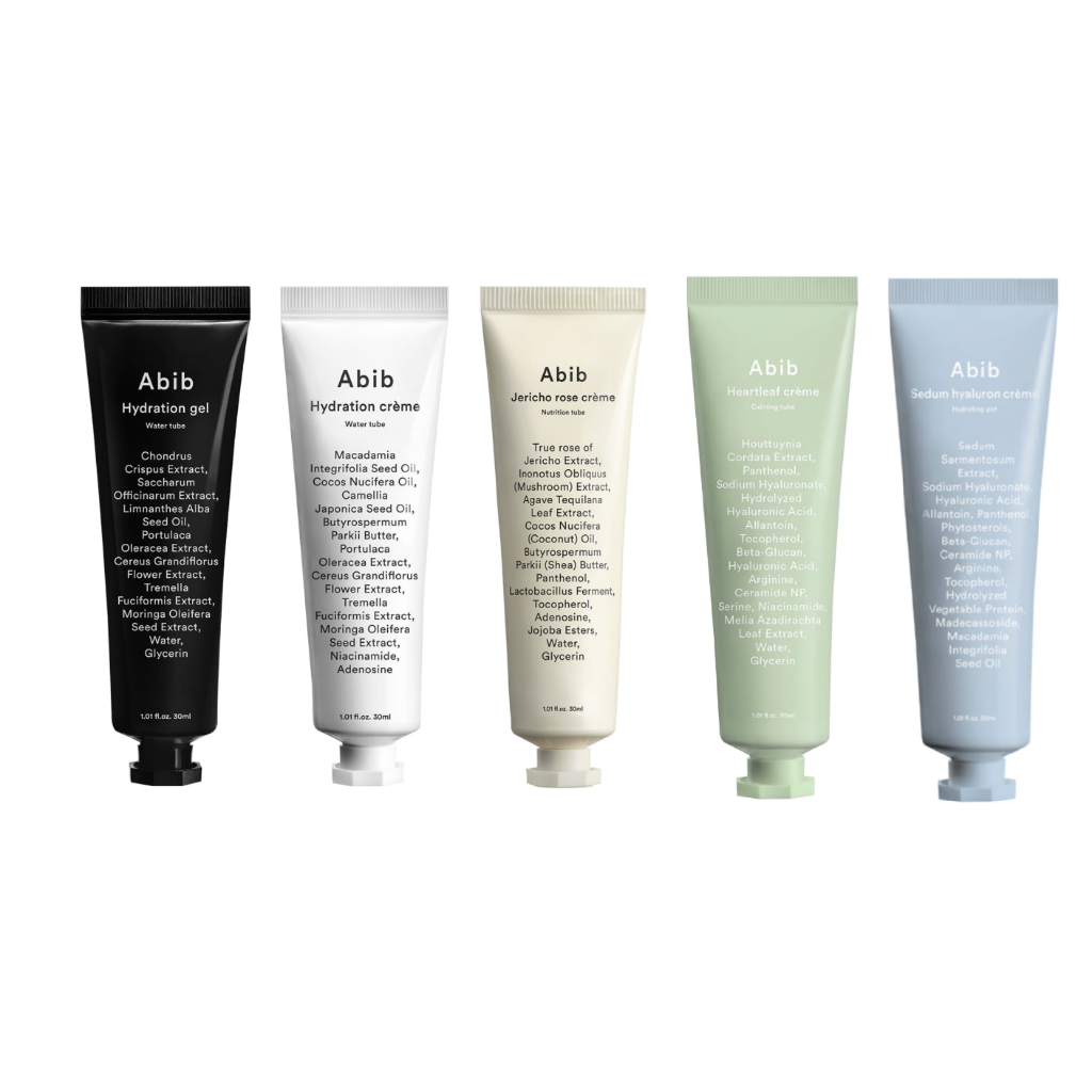 Abib Cream&Gel Collection Hydration gel, Hydration Cream, Jericho rose Cream, Heartleaf Cream, Sedum