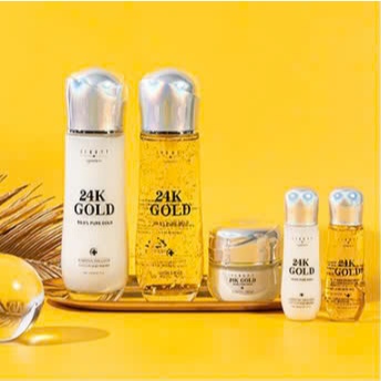 Jigott Signature 24k gold Essential skin care set ( Toner 150ml + Elmusion 150ml + ครีม 50ml + โทนเน