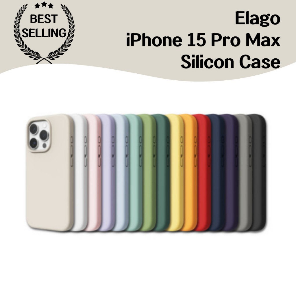 Elago เคสโทรศัพท์มือถือ ซิลิโคน ทนทาน หลายสี อุปกรณ์เสริม สําหรับ iPhone 15 Pro Max 15 สี 15 Pro Max