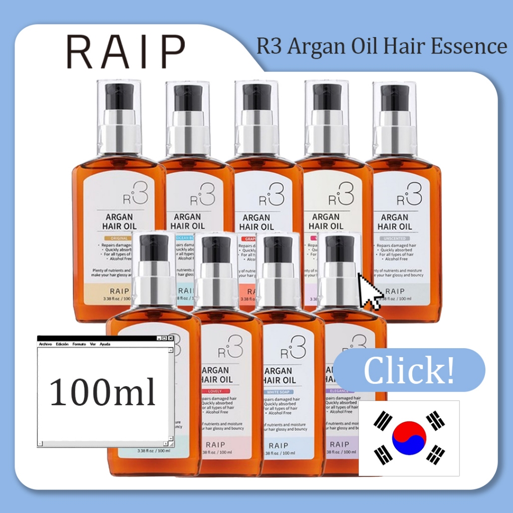 [RAIP] (1+1) R3 ARGAN HAIR OIL HAIR Essence 100ml 9 กลิ่น | แฮร์แคร์ | อาร์แกน | โมร็อกโก | น้ํามันใ