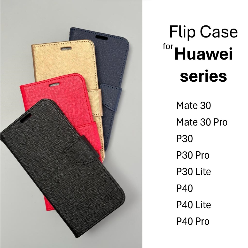 FLIP CASE สําหรับโทรศัพท์ Huawei [Pouch สําหรับ Mate30, Mate 30 Pro, P30, P30 Pro, P30 Lite, P40, P4