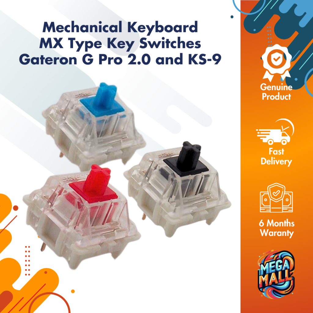 Gateron G Pro 2.0 & KS-9 RGB Mechanical MX Keyboard Switch - แดง น้ําเงิน น้ําตาล