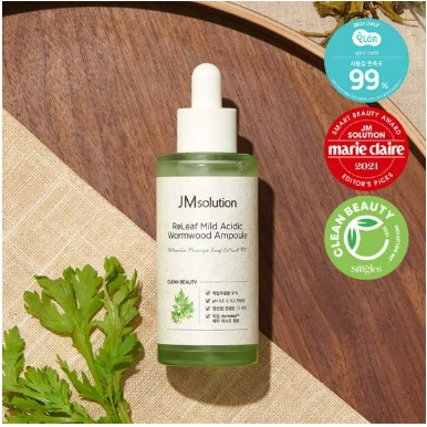 Olive young JM Solution Relief Mildly Acidic Mugwort Ampoule 50 มล. ครีมมะกอก บํารุงผิวหน้า