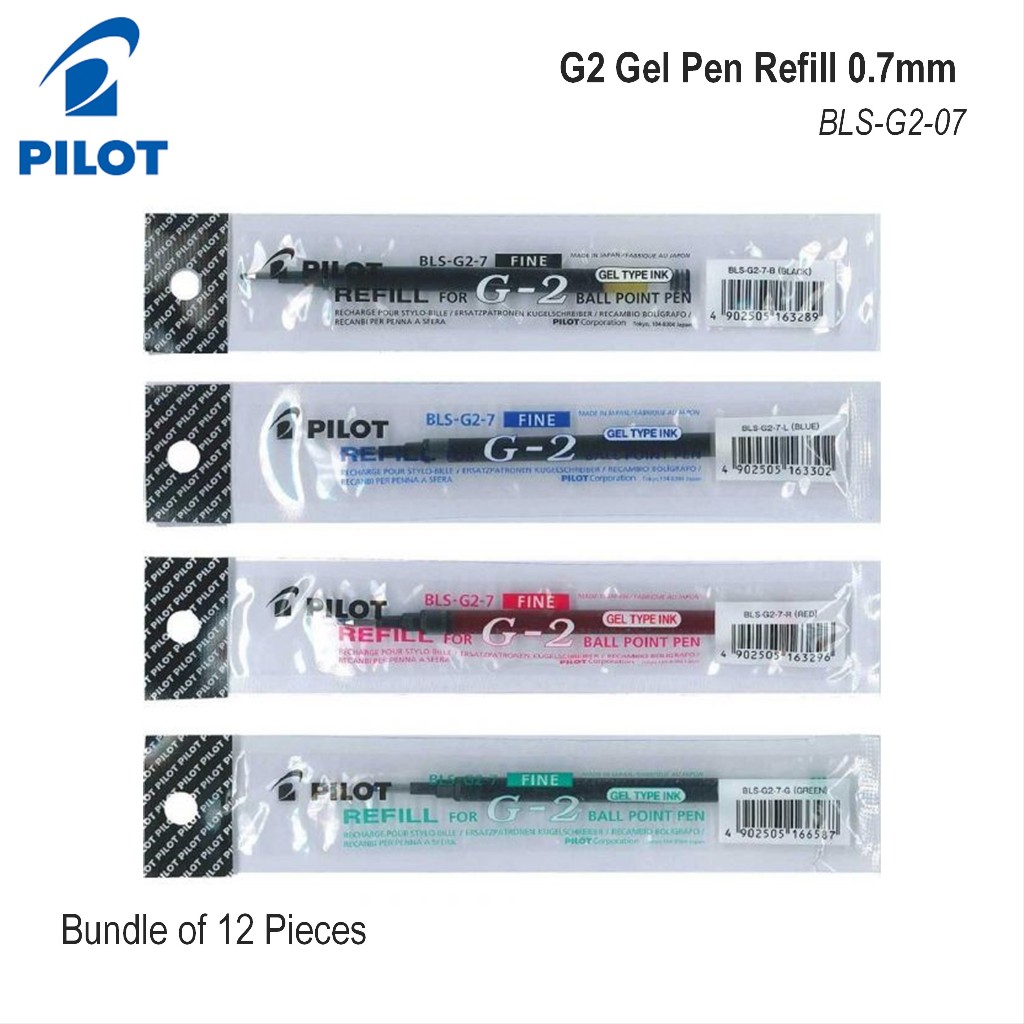 ปากกาเจล Pilot G2 Refill 0.7mm BLS-G2-07 (6 ชิ้น / 12 ชิ้น Bundle)