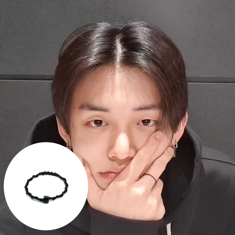 [CCNMADE][TXT YEONJUN][IU] แหวนลูกบาศก์สีดํา (10 สี) / แหวนคู่รักปรารถนาด้ายแฮนด์เมด