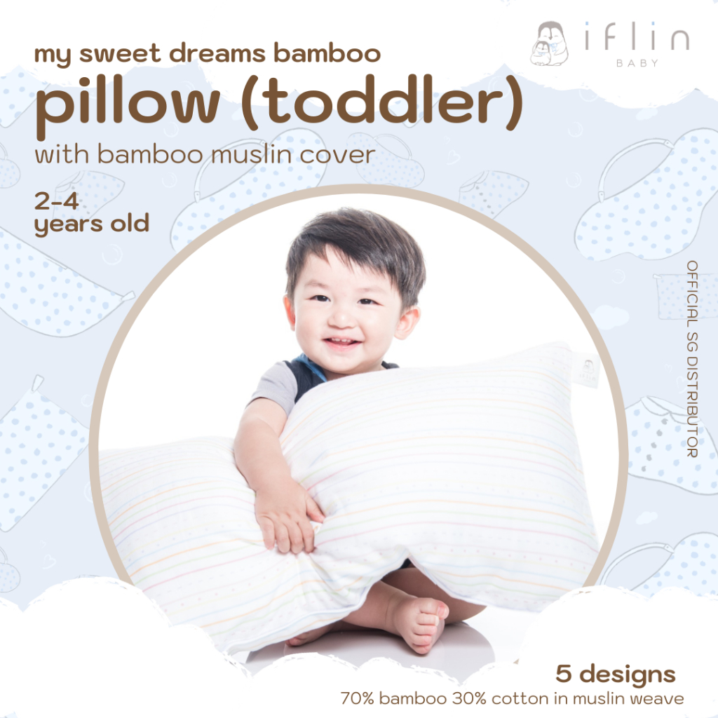 Iflinbaby หมอนเด็กวัยหัดเดิน + กรณี iflin ปลอกหมอนผ้าฝ้ายไม้ไผ่เด็ก