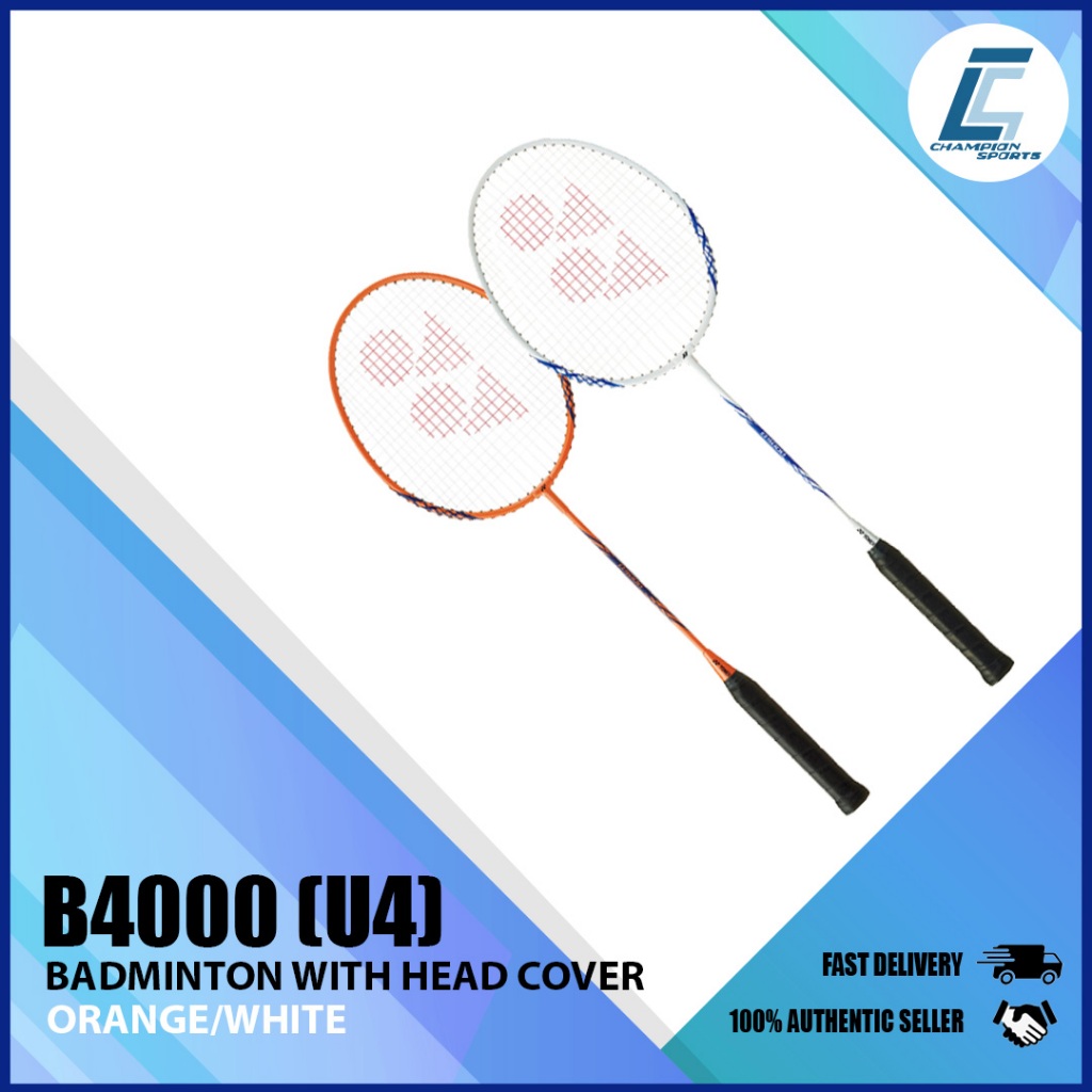 ไม้แบดมินตัน Yonex B4000 (U4) แถมฟรีที่ครอบศีรษะ