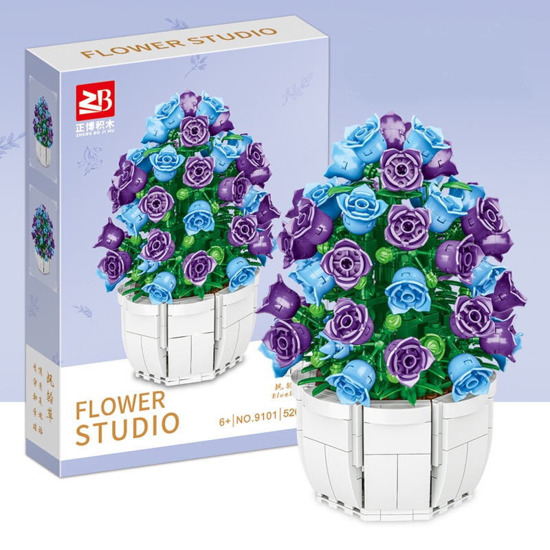 Lifen Campanula ของเล่นบล็อกประกอบดอกไม้ 526PCS