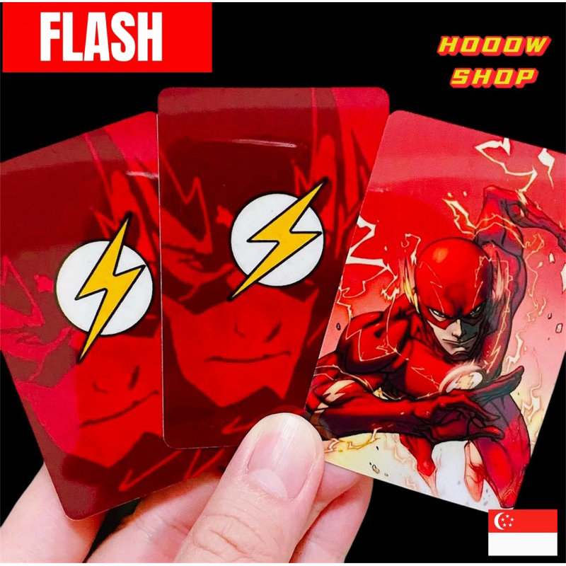 THE FLASH EZ-LINK CARD STICKER / DC HERO CARD STICKER / สติ๊กเกอร์ปรับแต่ง / CARTOON HERO KIDS / THE