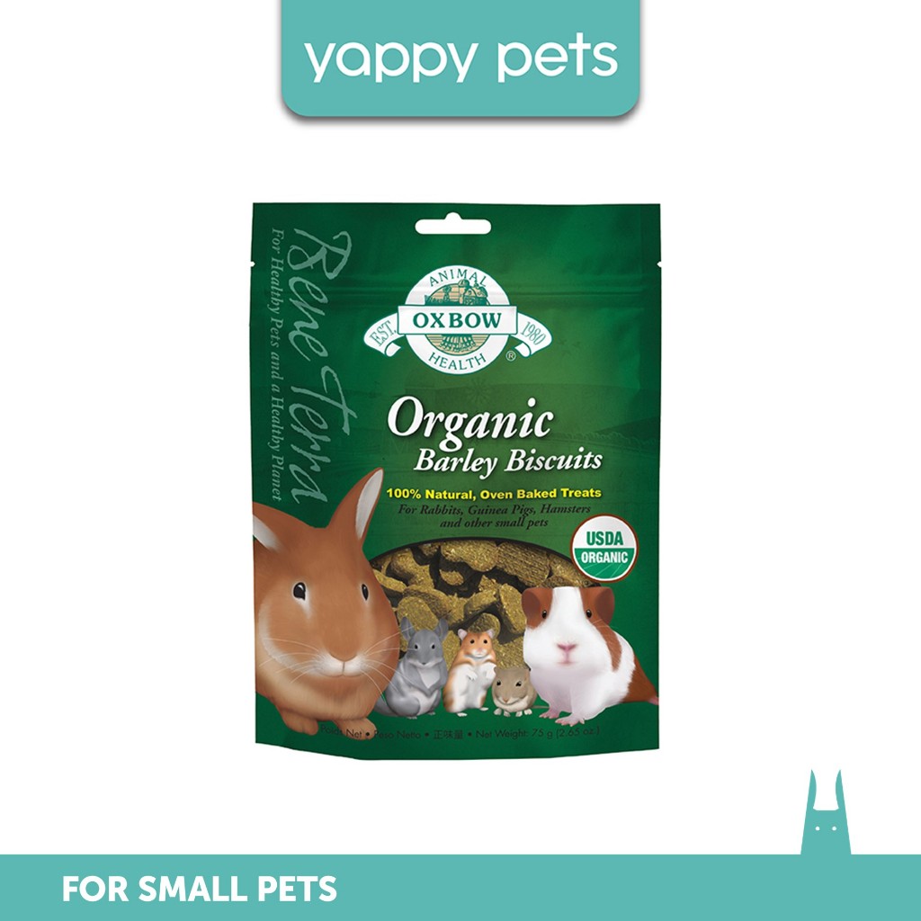 Oxbow Organic Barley Biscuits Small Animal Treats 75g | ธรรมชาติ 100% เตาอบ อบ กระต่าย หนูตะเภา ชินช