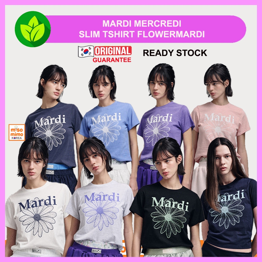 แท้ / พร้อมส่ง Mardi Mercredi SLIM TSHIRT FLOWERMARDI ของแท้ 100%