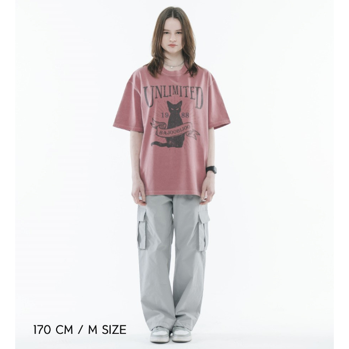 [ Bajoo BIJOO ] แท้ 100% เสื้อยืด ลายแมว 2 สี สไตล์เกาหลี - รูปที่ 2