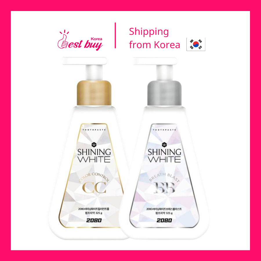 2080 Shining ยาสีฟัน ปั๊มสีขาว 325 กรัม