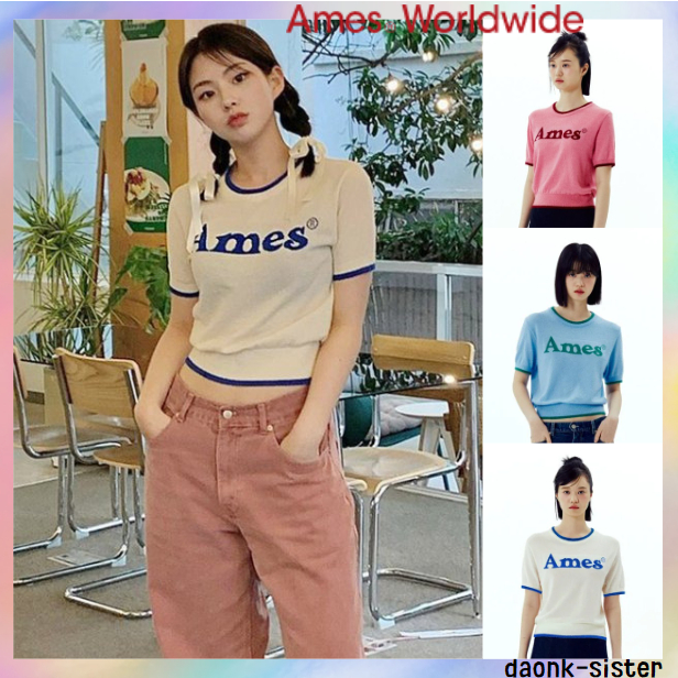[ Ames-worldwide ] BASIC LOGO KNIT -5 สี เกาหลี ของแท้ 100%