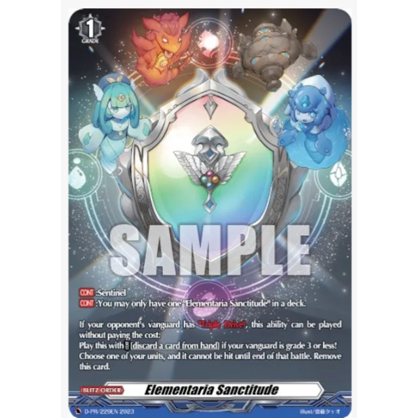 การ์ดภาษาอังกฤษ fight vanguard Elementaria Sanctitude D-PR/229EN 2023 - การ์ด PR D