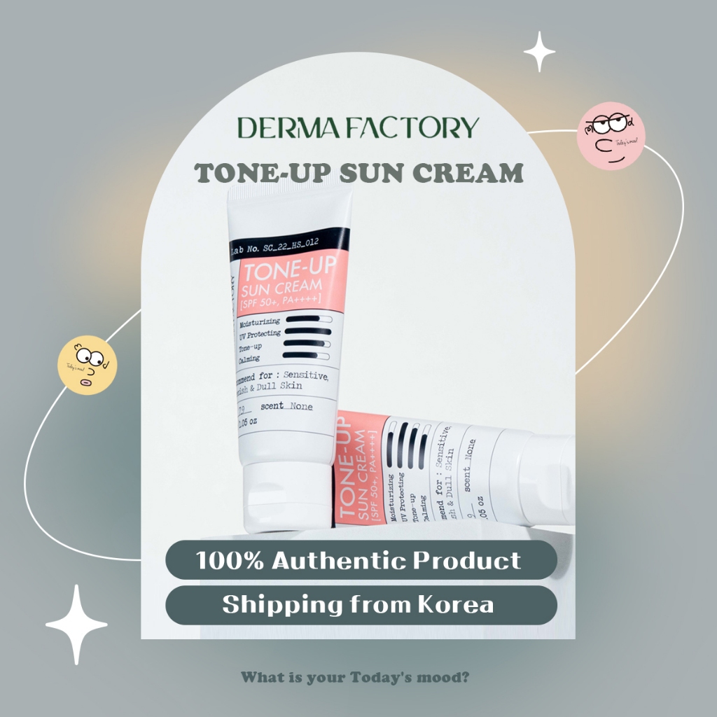 [Derma Factory] (1+1)Tone-up Sun Cream SPF50+ PA++++ 30g ครีมกันแดด | ครีมกันแดดแร่ธาตุ ปรับโทนสี กันแดด กระจ่างใส สไตล์เกาหลี จากโรงงาน