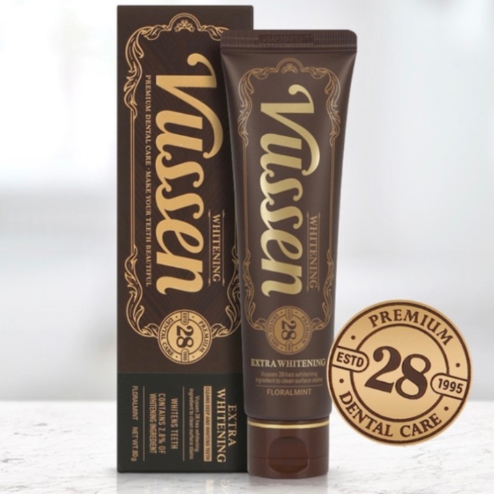 ยาสีฟันดูแลไวท์เทนนิ่งพิเศษ Vussen 28