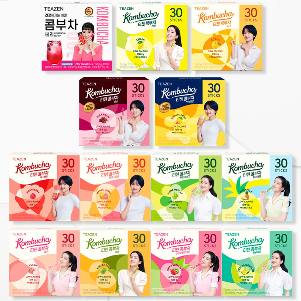 Teazen Kombucha Tea Shine Muscat / Pineapple / Mango Guava / Korean Plum / Korean Yuzu / Raspberry