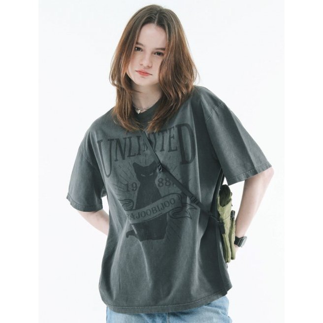 [ Bajoo BIJOO ] แท้ 100% เสื้อยืด ลายแมว 2 สี สไตล์เกาหลี - รูปที่ 5