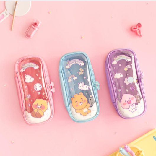 [Kakao Friends] Kakao Little Friends Dreaming Transparent Pencil Case / Pouch / Choonsik, Apeach, Ry