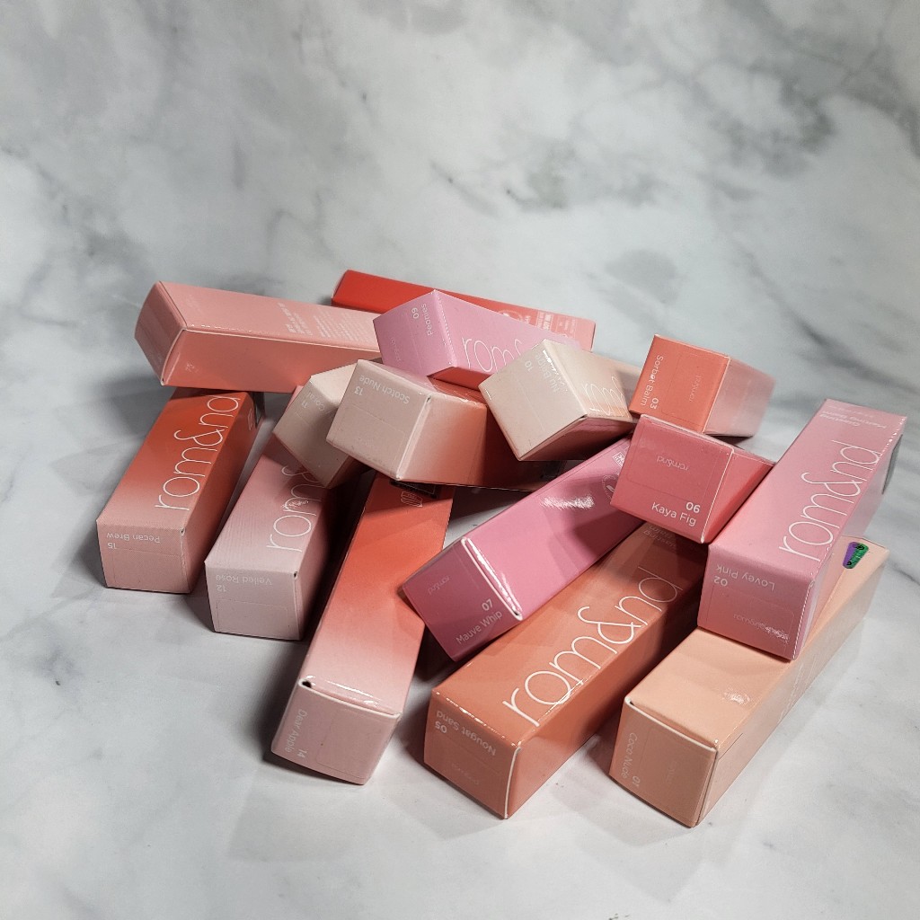 romand rom&nd glasting melting balm(1-15 new) กลาสติ้ง เมลติ้ง ลิปบาล์ม 9 colors