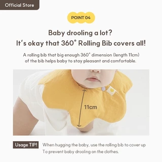 [Malang Honey] ผ้ากันเปื้อนเด็ก 360° ผ้ากอซระบายอากาศดี ผ้าฝ้าย 100% สไตล์เกาหลี