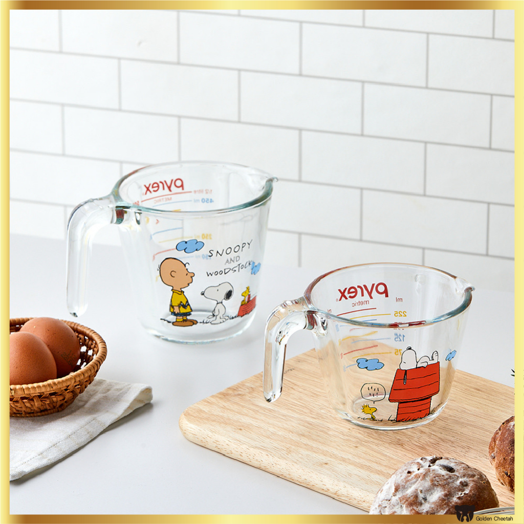 Pyrex ถ้วยตวง ลาย Snoopy ขนาด 250 มล. 500 มล.