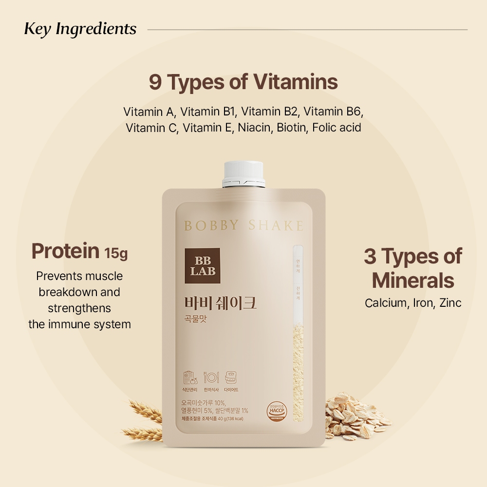 NUTRIONE BB LAB Bobby เชค รสธัญพืช